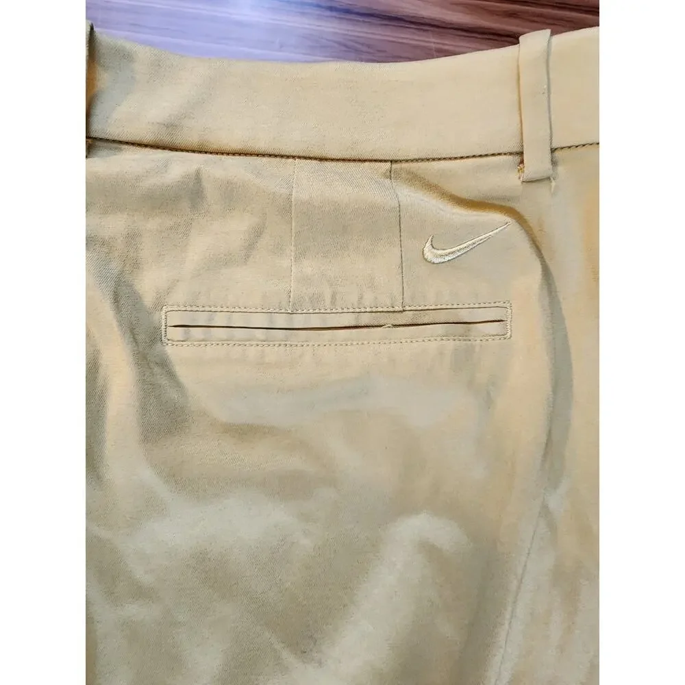 Nike Golf pants dri-fit‎ mens sz 38 x 30 yellow pockets button zip closure